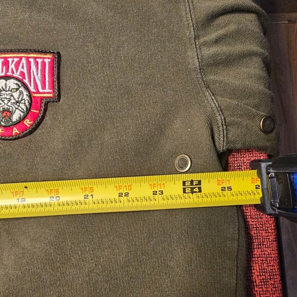 VTG 90s Karl Kani Olive Rugby Pullover Shirt L Embroidered Logo Contrast Collar - Picture 6 of 11